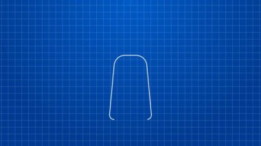 Mavi arka planda izole edilmiş deterjan likörü olan beyaz çizgi temizleme spreyi şişesi. 4K Video hareketli grafik canlandırması