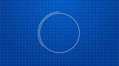 Beyaz çizgi. Kolorado Böcek simgesini durdurun. Mavi arka planda izole edildi. 4K Video hareketli grafik canlandırması