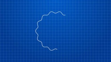 Beyaz çizgi sınav kağıdında yanlış cevaplar anket simgesi mavi arkaplanda izole edildi. Test sonuçlarının kötü notu. 4K Video hareketli grafik canlandırması