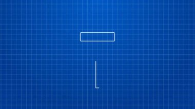 Beyaz çizgi lolipop simgesi mavi arkaplanda izole edildi. Yemek, lezzetli bir sembol. Mutlu Cadılar Bayramı Partisi. 4K Video hareketli grafik canlandırması