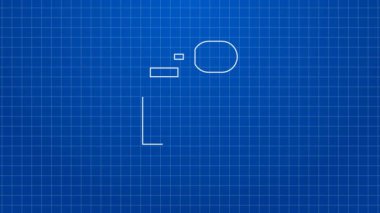 Mavi arka planda beyaz çizgi parfüm ikonu izole edildi. 4K Video hareketli grafik canlandırması