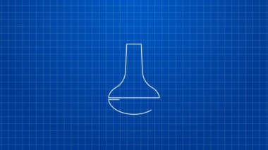 Mavi arka planda beyaz çizgi zeytinyağı ikonu izole edildi. Zeytinyağı ikonlu sürahi. 4K Video hareketli grafik canlandırması
