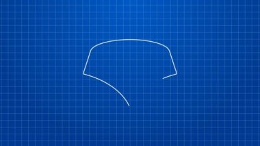 Mavi arkaplanda beyaz çizgi kolye simgesi izole edildi. 4K Video hareketli grafik canlandırması