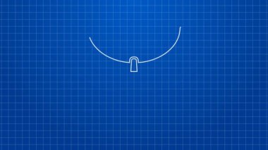 Beyaz çizgi Hıristiyan kesişiminde mavi arka planda izole edilmiş bir simge. Kilise haçı. 4K Video hareketli grafik canlandırması