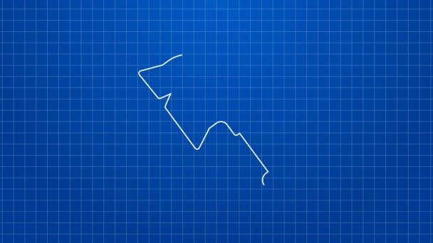 Weiße Linie Pinsel für die Reinigung Symbol isoliert auf blauem Hintergrund. Reinigungsdienstkonzept. 4K Video Motion Grafik Animation — Stockvideo