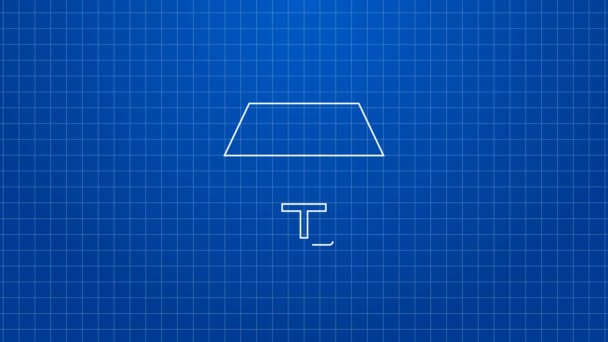 Biała linia Ikona Domu izolowana na niebieskim tle. Symbol domowy. 4K Animacja graficzna ruchu wideo — Wideo stockowe