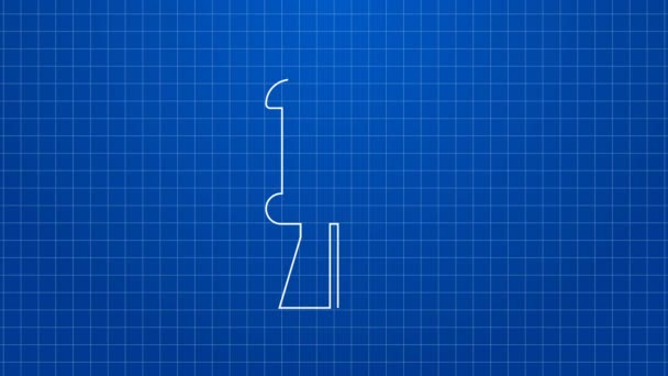 Fehér vonal Víztorony ikon elszigetelt kék háttérrel. 4K Videó mozgás grafikus animáció — Stock videók