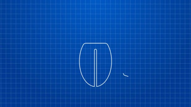 Bílá čára Colorado brouk ikona izolované na modrém pozadí. Grafická animace pohybu videa 4K — Stock video