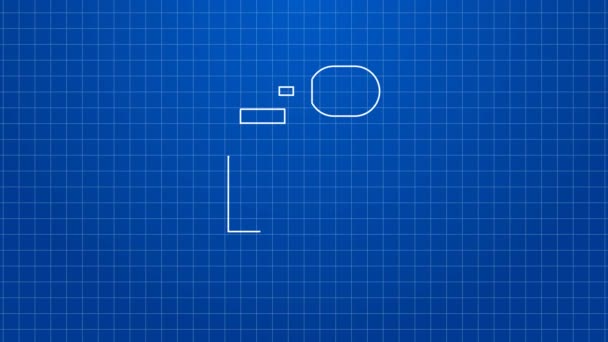 Ligne blanche icône de parfum isolé sur fond bleu. Animation graphique de mouvement vidéo 4K — Video