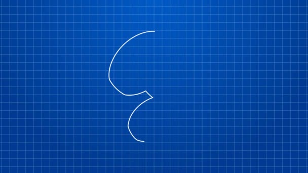 Bílá čára Olivy ikona izolované na modrém pozadí. Grafická animace pohybu videa 4K — Stock video