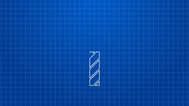 Λευκή γραμμή Κρεμαστό σε εικονίδιο κολιέ απομονωμένο σε μπλε φόντο. 4K Γραφική κίνηση κίνησης βίντεο — Αρχείο Βίντεο