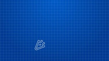 Beyaz çizgi Çeşme kalem ucu simgesi mavi arkaplanda izole edildi. Kalem aleti işareti. 4K Video hareketli grafik canlandırması