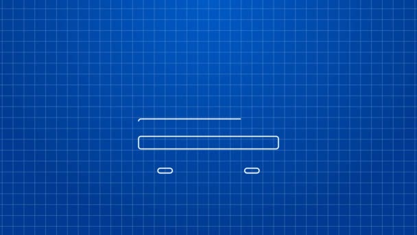 Icona Lunch box linea bianca isolata su sfondo blu. Animazione grafica 4K Video motion — Video Stock
