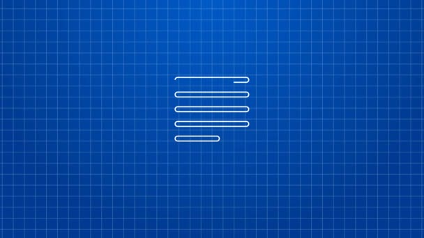 Bílá čára E-Book čtečka ikona izolované na modrém pozadí. Grafická animace pohybu videa 4K — Stock video