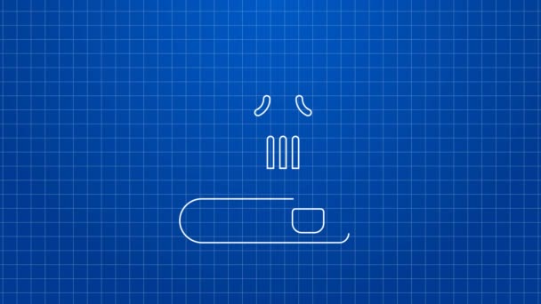 Иконка "История белой линии" выделена на синем фоне. Видеографическая анимация 4K — стоковое видео