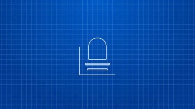 Beyaz çizgi bira ikonu mavi arkaplanda izole edilebilir. 4K Video hareketli grafik canlandırması