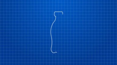 Mavi arka planda beyaz çizgi üzerindeki su ikonu. Soda su içme tabelası. 4K Video hareketli grafik canlandırması