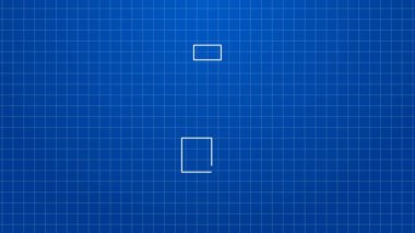 Mavi arka planda beyaz çizgi üzerindeki su ikonu. Soda su içme tabelası. 4K Video hareketli grafik canlandırması