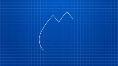 Beyaz çizgi Su bırakma simgesi mavi arkaplanda izole edildi. 4K Video hareketli grafik canlandırması