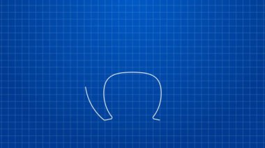 Mavi arka planda beyaz çizgili balık biftek ikonu var. 4K Video hareketli grafik canlandırması