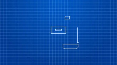 Mavi arkaplanda beyaz çizgi Dürbün simgesi izole edildi. Yazılım işareti bul. Casus ekipman sembolü. 4K Video hareketli grafik canlandırması