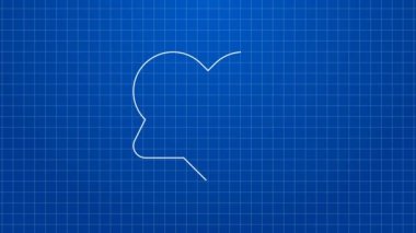 Beyaz çizgi kalp atış hızı ikonu mavi arkaplanda izole edildi. Kalp atışı işareti. Kalp atışı ikonu. Kardiyogram simgesi. 4K Video hareketli grafik canlandırması