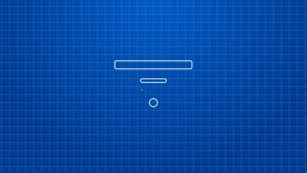 Linha branca ícone plugue elétrico isolado no fundo azul. Conceito de conexão e desconexão da eletricidade. Animação gráfica em movimento de vídeo 4K — Vídeo de Stock