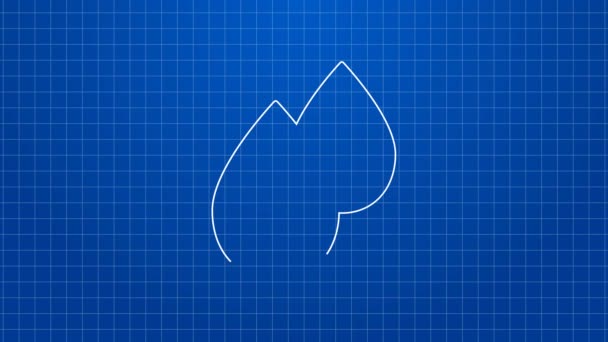 Bílá čára Vodní kapka ikona izolované na modrém pozadí. Grafická animace pohybu videa 4K — Stock video