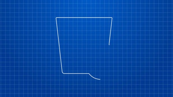 Белая линия Стекло со значком воды, выделенным на синем фоне. Содовое стекло. Видеографическая анимация 4K — стоковое видео