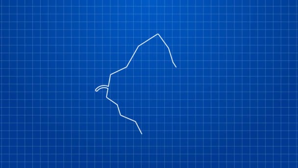 Witte lijn Iceberg pictogram geïsoleerd op blauwe achtergrond. 4K Video motion grafische animatie — Stockvideo