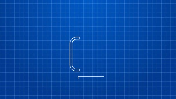Weiße Linie Thermoskanne Symbol isoliert auf blauem Hintergrund. Ikone Thermoflasche. Zelt- und Wanderausrüstung. 4K Video Motion Grafik Animation — Stockvideo