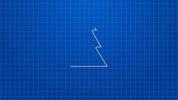 Biała ikona drzewa linii odizolowana na niebieskim tle. Symbol lasu. 4K Animacja graficzna ruchu wideo — Wideo stockowe