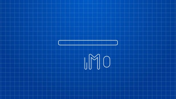 Белая линия Милицейский ящик с несколькими патронами значок изолирован на синем фоне. Видеографическая анимация 4K — стоковое видео