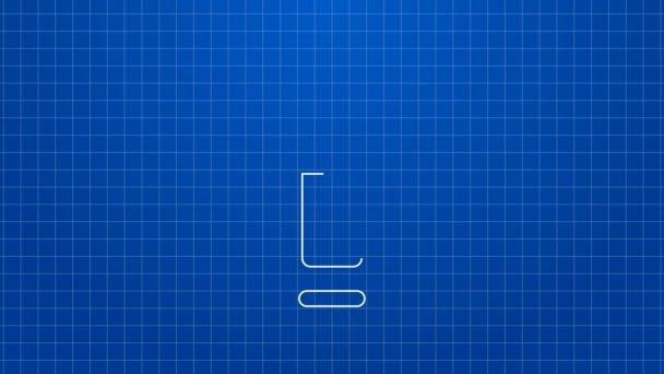 Vit linje Kula ikon isolerad på blå bakgrund. 4K Video motion grafisk animation — Stockvideo