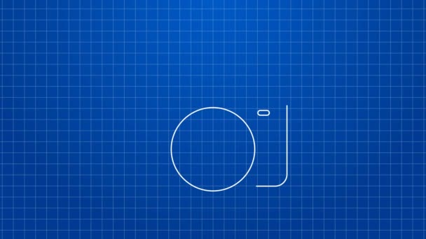 白い線青の背景に隔離された写真カメラのアイコン。フォトカメラ。デジタル写真。4Kビデオモーショングラフィックアニメーション — ストック動画