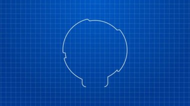 Beyaz çizgi dünya çapında nakliye simgesi mavi arkaplanda izole edildi. 4K Video hareketli grafik canlandırması