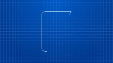 Beyaz çizgi kitabı simgesi mavi arkaplanda izole edildi. 4K Video hareketli grafik canlandırması