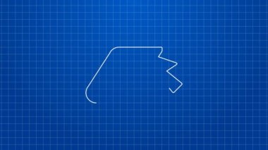 Beyaz çizgi çevrimiçi kitap simgesi mavi arkaplanda izole edildi. İnternet eğitimi konsepti, e-öğrenme kaynakları, uzak online kurslar. 4K Video hareketli grafik canlandırması