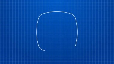 Beyaz çizgi artırılmış gerçeklik AR simgesi mavi arkaplanda izole edildi. Sanal geleceksel giyilebilir cihazlar. 4K Video hareketli grafik canlandırması