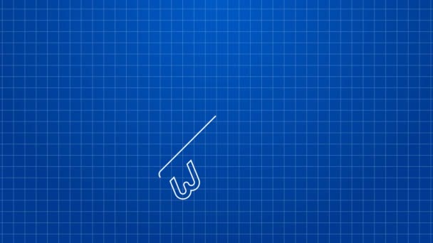 White line Medieval arrows icon isolated on blue background. Medieval weapon. 4K Video motion graphic animation — Stock Video