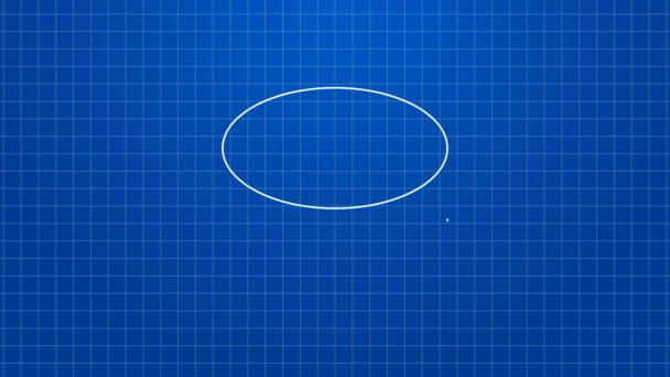 Bílá čára Hokejový puk ikona izolované na modrém pozadí. Grafická animace pohybu videa 4K — Stock video