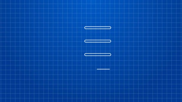 Witte lijn Shopping list icoon geïsoleerd op blauwe achtergrond. 4K Video motion grafische animatie — Stockvideo