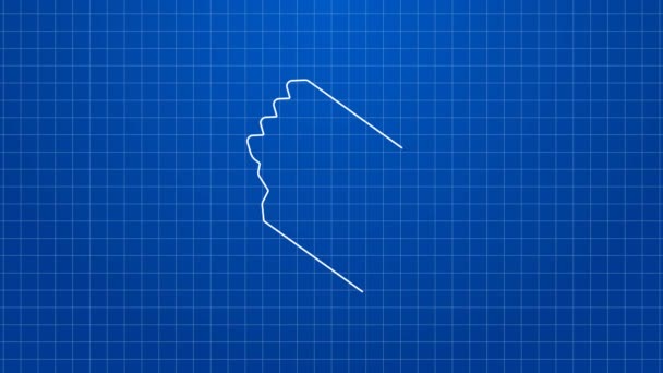 Bílá čára Balíček s ikonou pepře izolované na modrém pozadí. Grafická animace pohybu videa 4K — Stock video