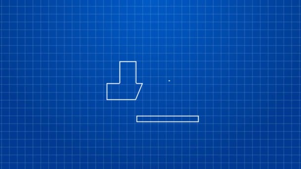 Vit linje Kök kött kvarn ikon isolerad på blå bakgrund. 4K Video motion grafisk animation — Stockvideo