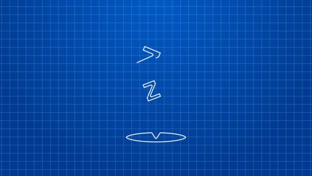 White line Sleepy icon isolated on blue background. Sleepy zzz talk bubble. 4K Video motion graphic animation — Stock Video