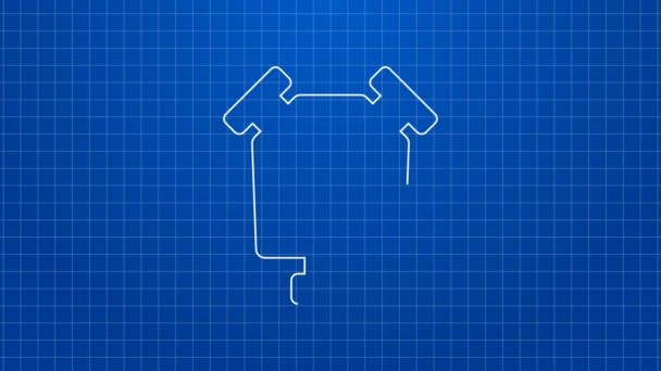 Línea blanca Icono de cronómetro aislado sobre fondo azul. Signo del temporizador. Signo de cronómetro. Animación gráfica de vídeo 4K — Vídeos de Stock