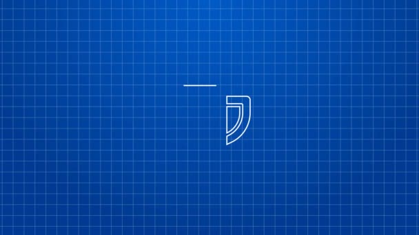White line Thermos container icon isolated on blue background. Thermo flask icon. Camping and hiking equipment. 4K Video motion graphic animation — Stock Video