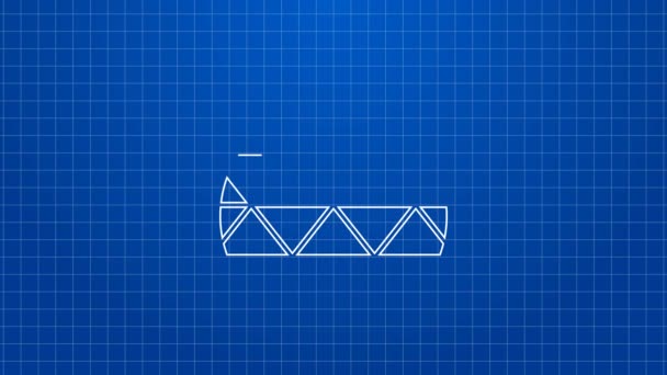 White line Playground climbing equipment icon isolated on blue background. Kid playground climb. 4K Video motion graphic animation — Stock Video