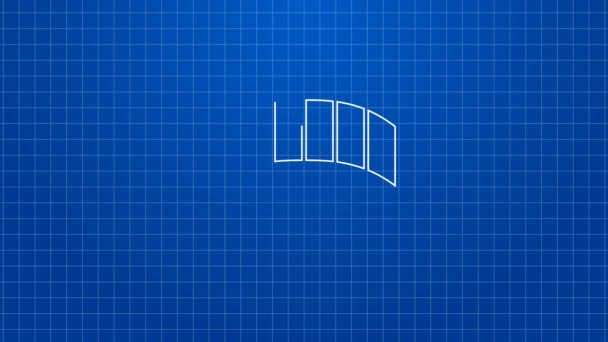 White line Playground kids bridge icon isolated on blue background. 4K Video motion graphic animation — Stock Video