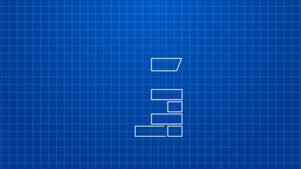 White line Chimney icon isolated on blue background. 4K Video motion graphic animation — Stock Video